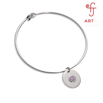 Pink Ice Charm Bangle